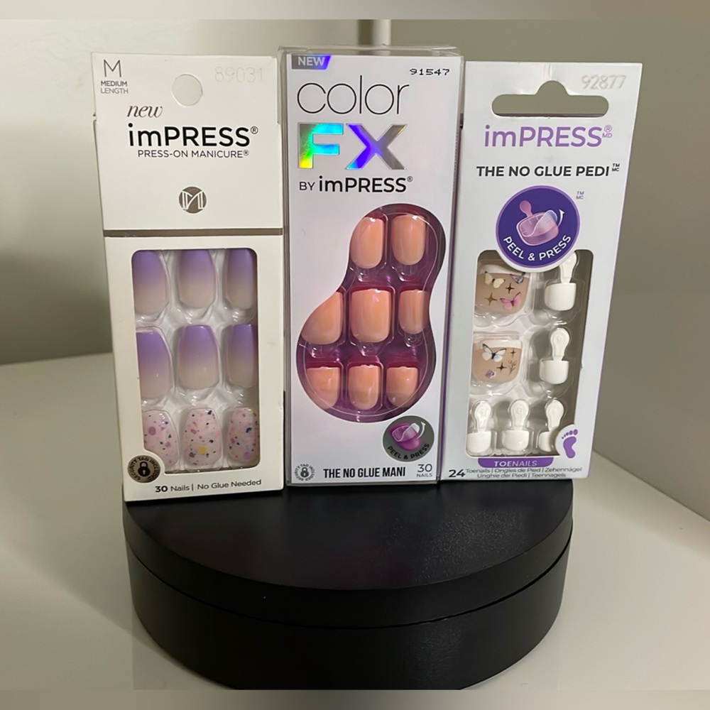Impress Press on Nail Sets New in Package Set of 3